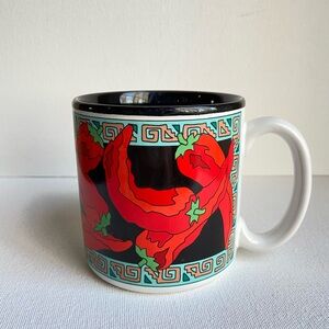 Chilies red chili peppers ceramic mug 1993 Cynthia Laymon Potpourri Designs VTG